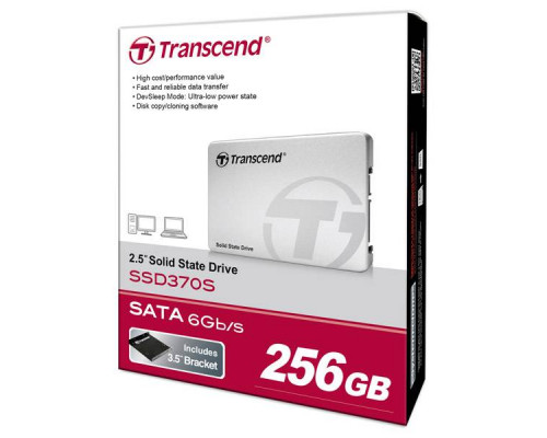 Твердотельный диск 256GB Transcend, 370S, SATA III [R/W - 470/570 MB/s]